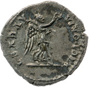 Quinarius - Domitian VICTORIA AVGVST; Victory, Rome, 75 reverse image