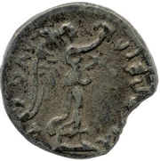 Quinarius - Titus VICTORIA AVGVST; Victory, Rome, 79-80 reverse image