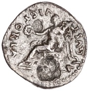Quinarius - Titus VICTORIA AVGVST; Victory, Rome, 79-80 reverse image