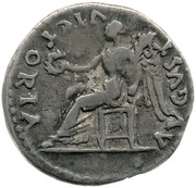 Quinarius - Domitian VICTORIA AVGVST; Victory, Rome, 80-81 reverse image