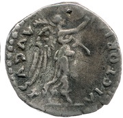 Quinarius - Vespasian VICTORIA AVGVST; Victory, Rome, 80-81 reverse image