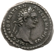 Quinarius - Domitian P M TR POT III IMP V COS X P P; Victory obverse image