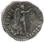 Quinarius - Domitian P M TR POT III IMP V COS X P P; Victory, Rome, 84 reverse image