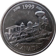 25 Cents - Elizabeth II June, Canada, 1999 reverse image