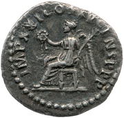 Quinarius - Domitian IMP XXI COS XV CENS P P P; Victory, Rome, 90 reverse image
