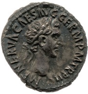 Quinarius - Nerva IMP II COS IIII P P; Victory obverse image