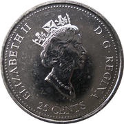 25 Cents - Elizabeth II August obverse image