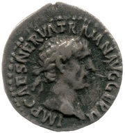 Quinarius - Trajan P M TR P COS IIII P P; Victory obverse image