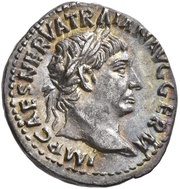 Quinarius - Trajan P M TR P COS IIII P P; Victory obverse image