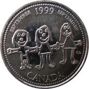 25 Cents - Elizabeth II September, Canada, 1999 reverse image