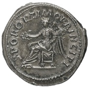Quinarius - Trajan S P Q R OPTIMO PRINCIPI; Victory, Rome, 112-114 reverse image