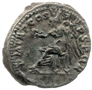 Quinarius - Trajan P M TR P COS VI P P S P Q R; Victory, Rome, 114-117 reverse image
