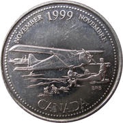 25 Cents - Elizabeth II November, Canada, 1999 reverse image