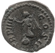 Quinarius - Lucius Verus TR P IIII COS II; Victory, Rome, 163-164 reverse image