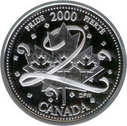 25 Cents - Elizabeth II Pride; silver, Canada, 2000 reverse image