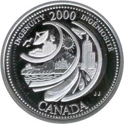 25 Cents - Elizabeth II Ingenuity; silver, Canada, 2000 reverse image