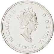 25 Cents - Elizabeth II Achievement; silver obverse image