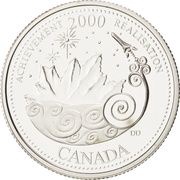 25 Cents - Elizabeth II Achievement; silver, Canada, 2000 reverse image