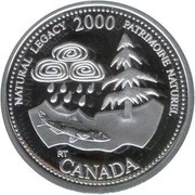 25 Cents - Elizabeth II Natural Legacy; silver, Canada, 2000 reverse image