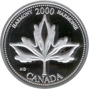 25 Cents - Elizabeth II Harmony; silver, Canada, 2000 reverse image