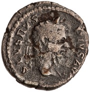 Quinarius - Septimius Severus P M TR P XV COS III P P; Victory obverse image
