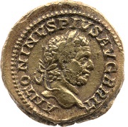 Quinarius - Caracalla COS III P P; Victory obverse image