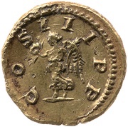 Quinarius - Caracalla COS III P P; Victory, Rome, 209-212 reverse image