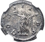 Quinarius - Caracalla COS IIII P P; Victory, Rome, 213-217 reverse image