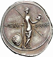 Denarius - Octavian CAESAR DIVI F; Venus, Rome, 32 BC - 29 BC reverse image