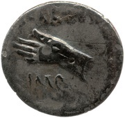Denarius - Augustus CAESARI DIVI F; Victory obverse image