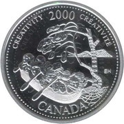 25 Cents - Elizabeth II Creativity; silver, Canada, 2000 reverse image