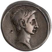 Denarius - Octavian IMP CAESAR; Victory obverse image
