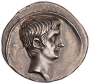 Denarius - Octavian IMP CAESAR obverse image
