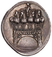 Denarius - Octavian IMP CAESAR, Rome, 29 BC - 27 BC reverse image