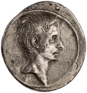 Denarius - Octavian IMP CAESAR obverse image