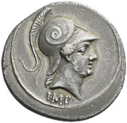 Denarius - Augustus Mars; Shield obverse image