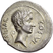 Denarius - Octavian AEGVPTO CAPTA obverse image