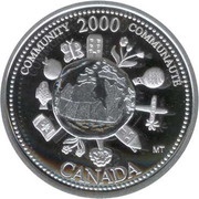 25 Cents - Elizabeth II Community; silver, Canada, 2000 reverse image