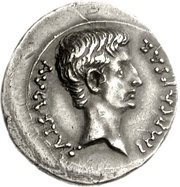 Denarius - Augustus P CARISIVS LEG PRO PR obverse image