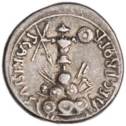 Denarius - Augustus P CARISIVS LEG PRO PR, Rome, 25 BC - 23 BC reverse image