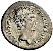 Denarius - Augustus P CARISIVS LEG PRO PR obverse image