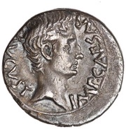Denarius - Augustus P CARISIVS LEG PRO PR obverse image