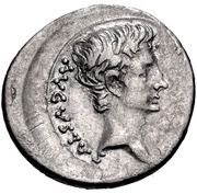 Denarius - Augustus P CARISIVS LEG PRO PR obverse image