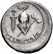 Denarius - Augustus P CARISIVS LEG PRO PR, Rome, 25 BC - 23 BC reverse image
