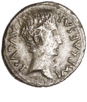 Denarius - Augustus P CARISIVS LEG PRO PR EMERITA obverse image