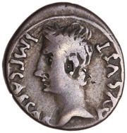 Denarius - Augustus P CARISIVS LEG PRO PR EMERITA obverse image
