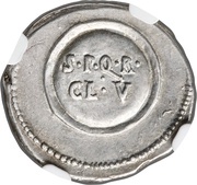 Denarius - Augustus S P Q R CL V, Rome, 20 BC - 19 BC reverse image