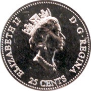 25 Cents - Elizabeth II Celebration; colored obverse image