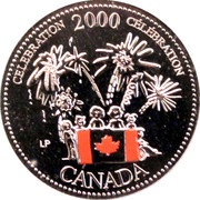 25 Cents - Elizabeth II Celebration; colored, Canada, 2000 reverse image