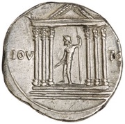 Denarius - Augustus IOV TON; Jupiter, Rome, 19 BC reverse image
